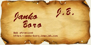 Janko Boro vizit kartica